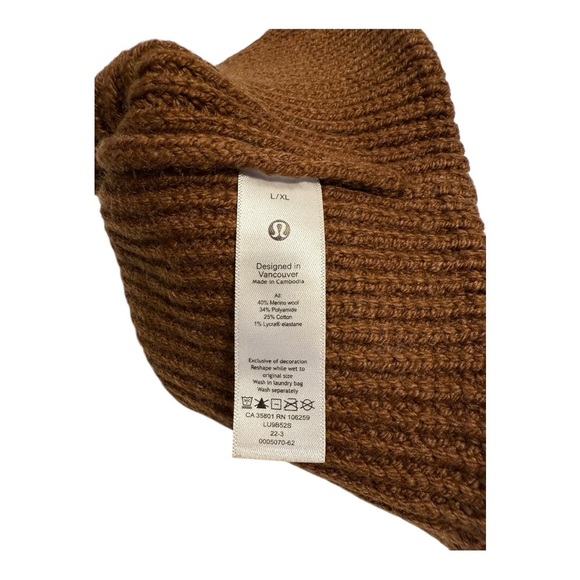 Lululemon Close Fit Wool Blend Ribbed Knit Beanie Size L / XL - Picture 4 of 9